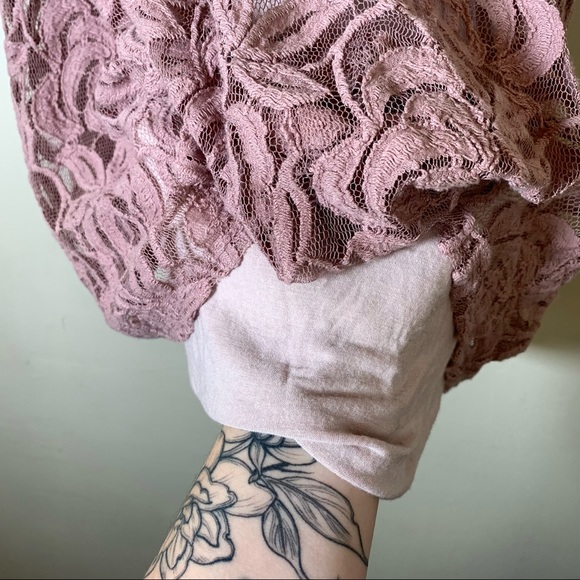 Anthropologie Puella Amare mauve pink lace swing dress full line sz M gorgeous! - Picture 5 of 6